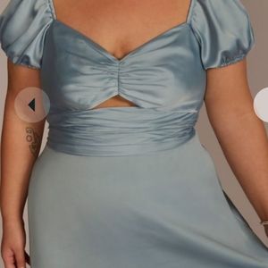 Dusty blue Sating gown